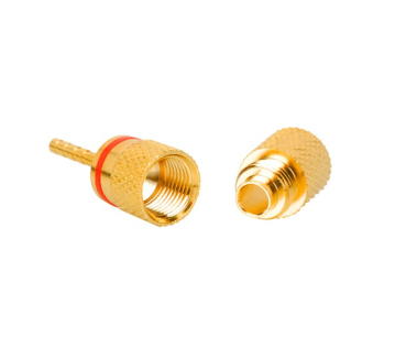 Gold pin speaker connectors